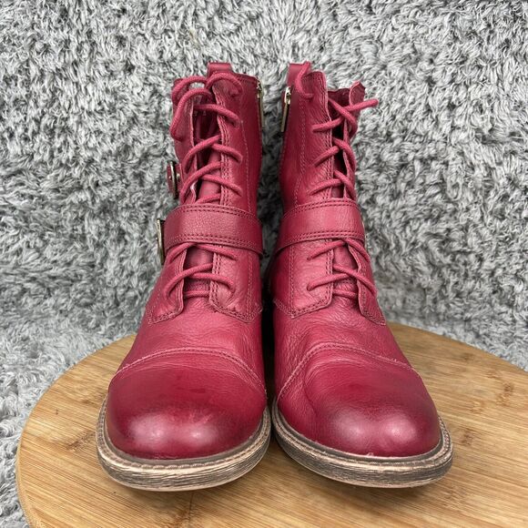 Lucky Brand Leather Ankle Booties Nolan Moto Boots Women's 8 M EU 38 - Picture 3 of 9